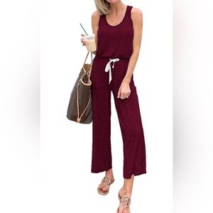 Women's Burgundy Jumpsuit